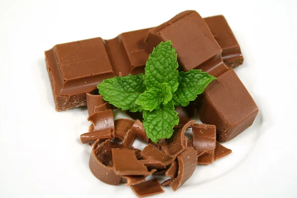 Chocolate With Mint — Stock Photo, Image