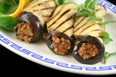 Egg Plant And Beef Rolls 2 clipart