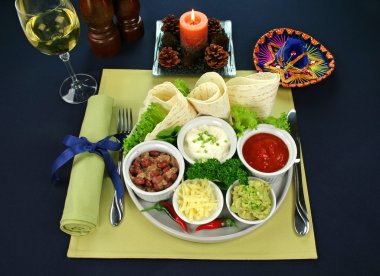 Mexican Vegetarian Platter clipart