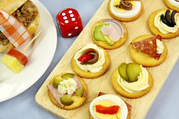 Dice And Finger Food — Stock Photo, Image