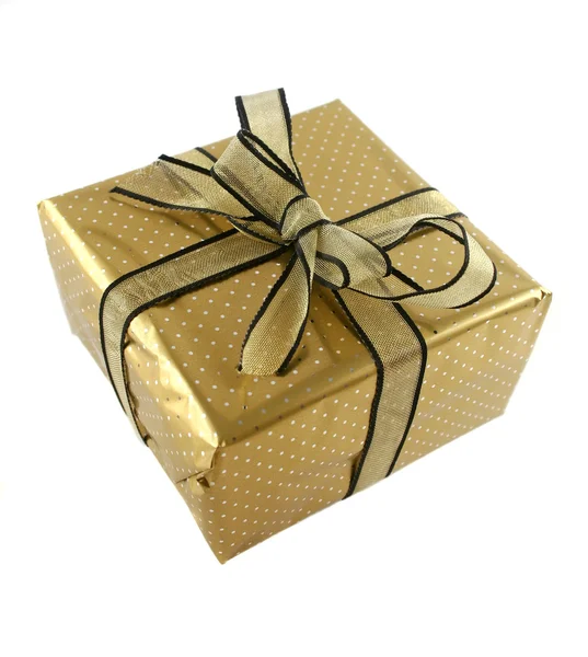 Gold Wrapped Gift — Zdjęcie stockowe