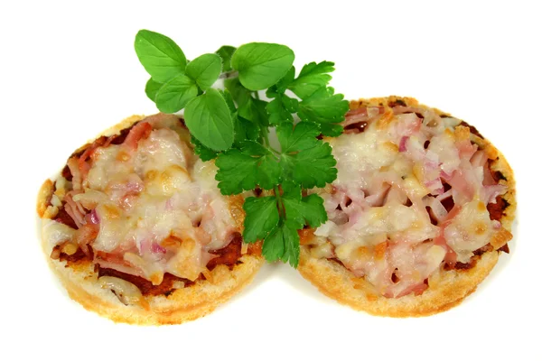 Pizza mit Schinken und Käse1 — Stockfoto
