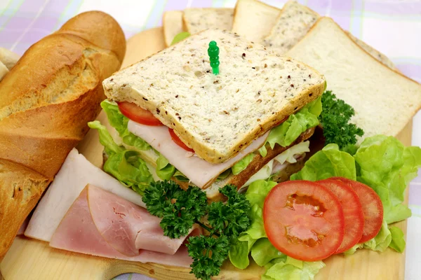 Ham And Salad Sandwich — Stock Photo, Image