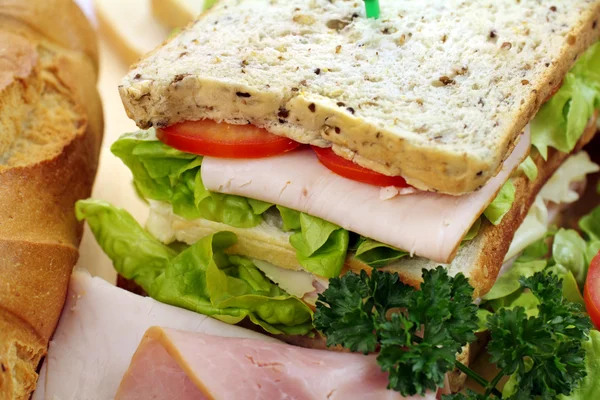 Ham en salade sandwich — Stockfoto