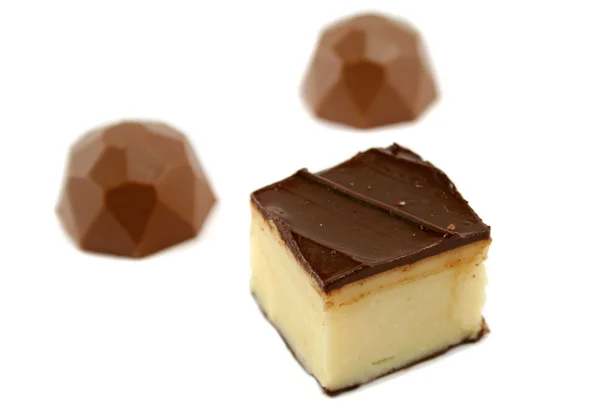 Caramel Fudge And Polygon Chocolates — Stock Photo, Image