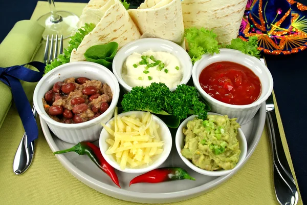 Meksikalı vejetaryen tabağı — Stok fotoğraf