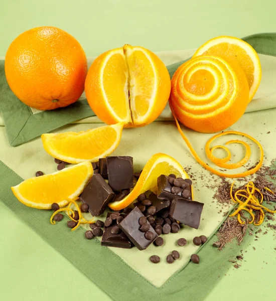 Narancs és csokoládé — Stock Fotó