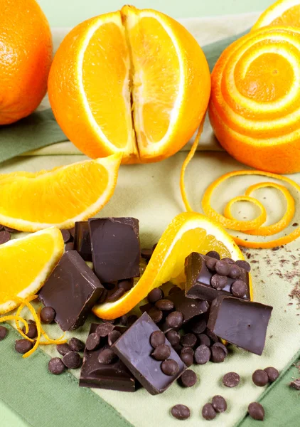 Portakal ve çikolata — Stok fotoğraf