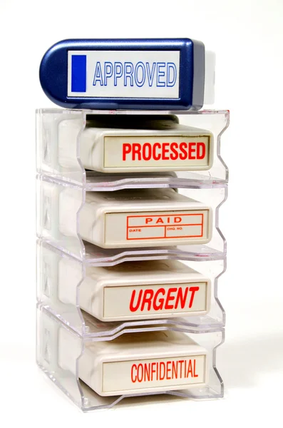 Rack Of Rubber Stamps — Stock Photo, Image