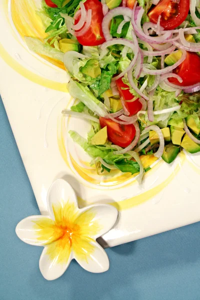 stock image Salad On A Frangipani Platter 3