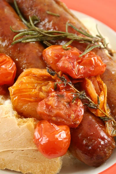 Sausage And Tomato Bake — Stock Photo, Image