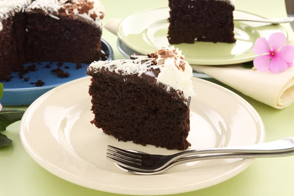 Sliced Chocolate Mud Cake — Stock Photo, Image