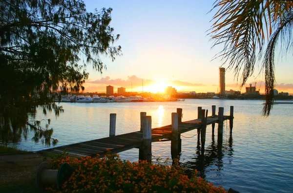 Sunset Over Broadwater — Stock Photo, Image
