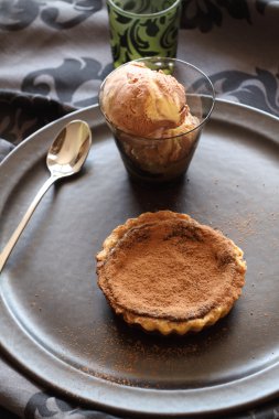 Çikolatalı tart ve dondurma