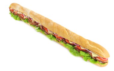 Giant Ham And Salad Sub clipart