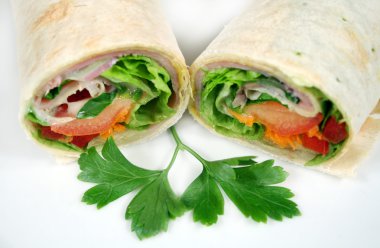 Ham And Salad Wrap 4 clipart