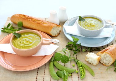 Pea Soup With mint clipart