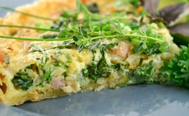 Sliced Quiche And Salad clipart