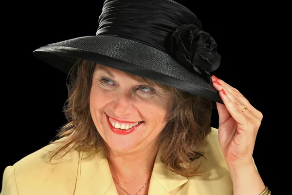 Siyah şapkalı kadın 4 — Stok fotoğraf