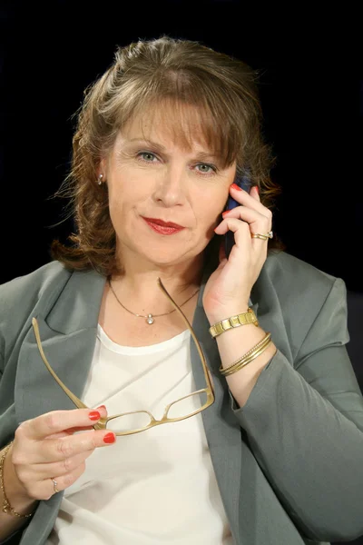 Businesswoman With PDA or Cell Phone — Stock Photo, Image