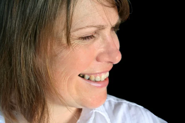 Middle Aged Female Profile Smiling — Stock Photo, Image