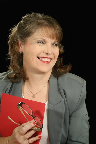 Red Folder Businesswoman 3 — Stock Photo, Image