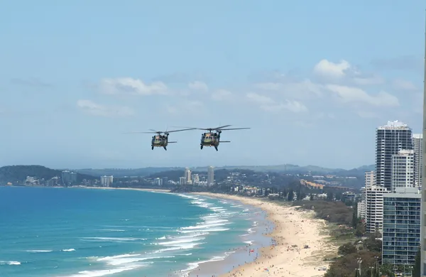 Blackhawk helikopterler gold coast — Stok fotoğraf