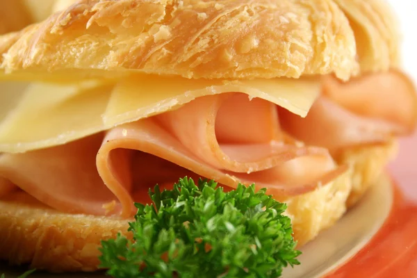 Sýr a šunka croissant — Stock fotografie