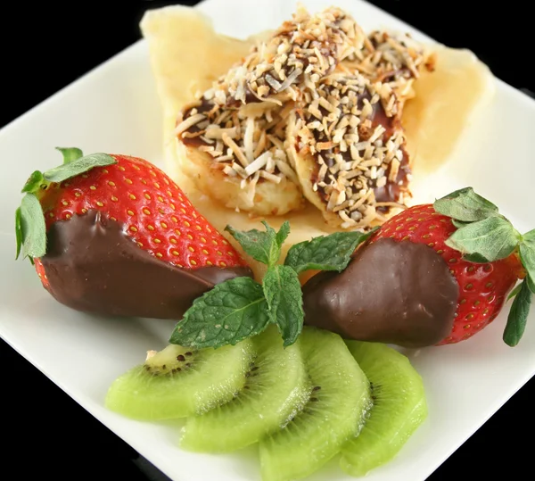 Schokoladenbananen und Erdbeeren 5 — Stockfoto