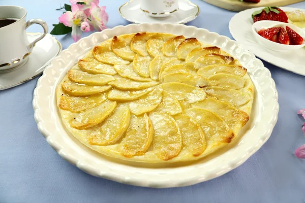 Torta de maçã plana — Fotografia de Stock