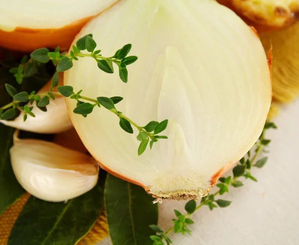 Onion With Thyme — Stock Photo, Image