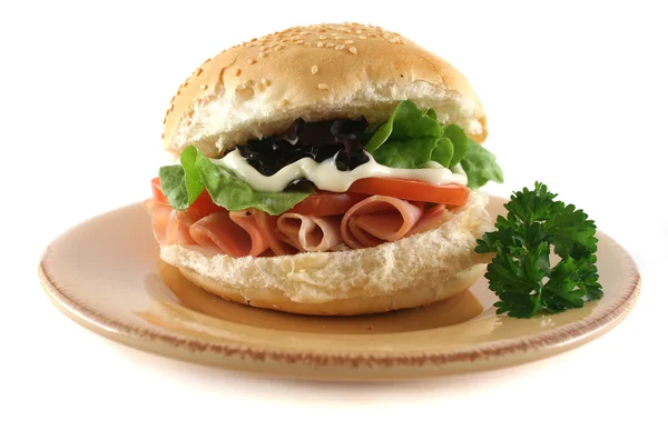 Ham And Salad Roll 3 — Stock Photo, Image
