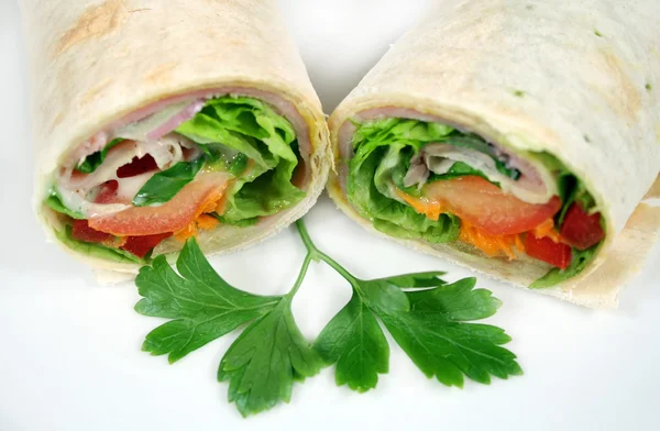 Ham en salade wikkel 4 — Stockfoto