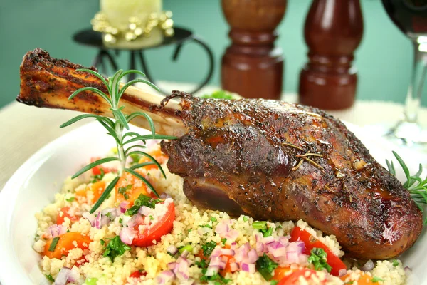 Lamb Shank On Cous Cous — Stock Photo, Image