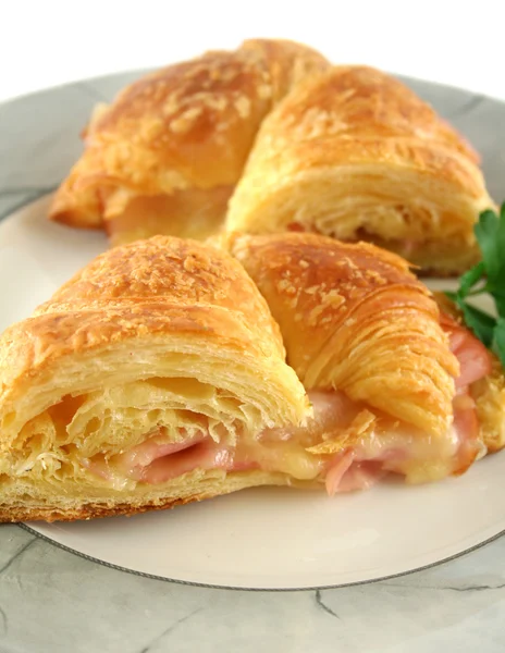 stock image Melted Cheese And Ham Croissant