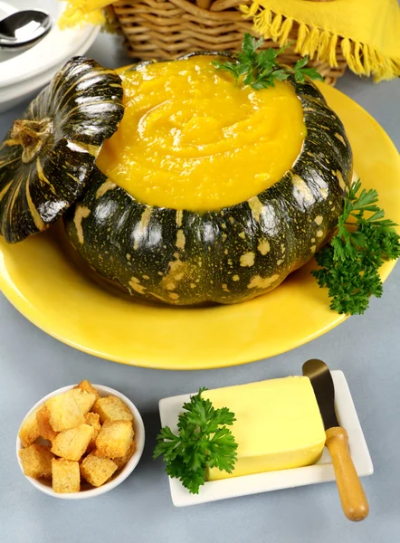 Pumpkin With Croutons — Stock Photo, Image