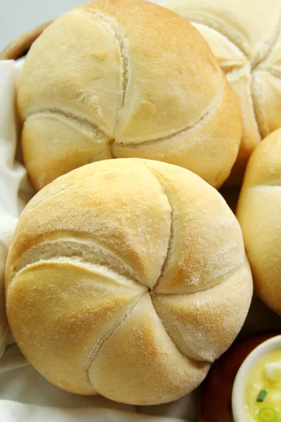 Round Rolls And Butter — Stock Photo, Image