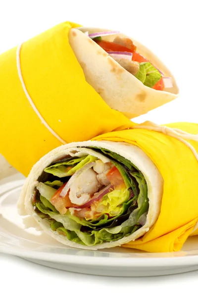Spicy Chicken Wraps — Stock Photo, Image