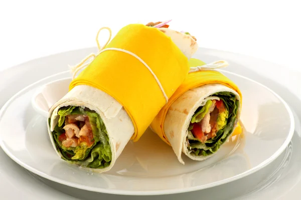 Spicy Chicken Wrap — Stock Photo, Image