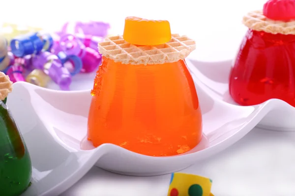 Orange Jelly With Candy — Stock Photo, Image