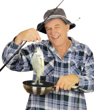 Fry Pan Fisherman clipart