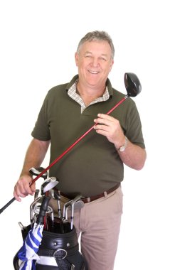 Man Holding Golf Club clipart