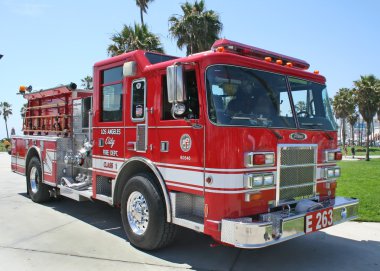 Los Angeles Fire Truck, Venice Beach, CA clipart