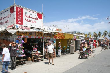 Venice Beach Boardwalk Shops, Los Angeles, CA clipart