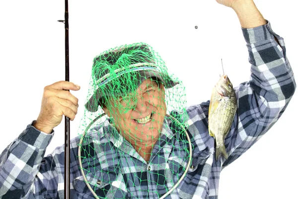 Pescador com rede — Fotografia de Stock