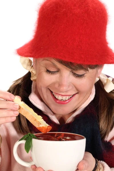 stock image Dipping Bread In Soup