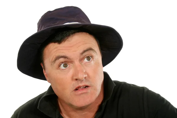Flabbergasted Man In Hat — Stock Photo, Image