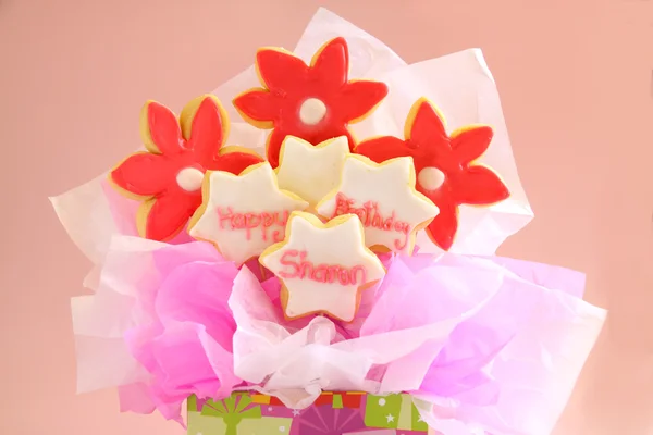 Födelsedag cookie bouquet — Stockfoto