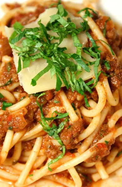 Gemengd met spaghetti Bolognese — Stockfoto
