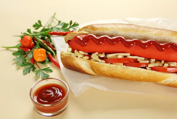 Chilli Hot Dog — Stock Photo, Image
